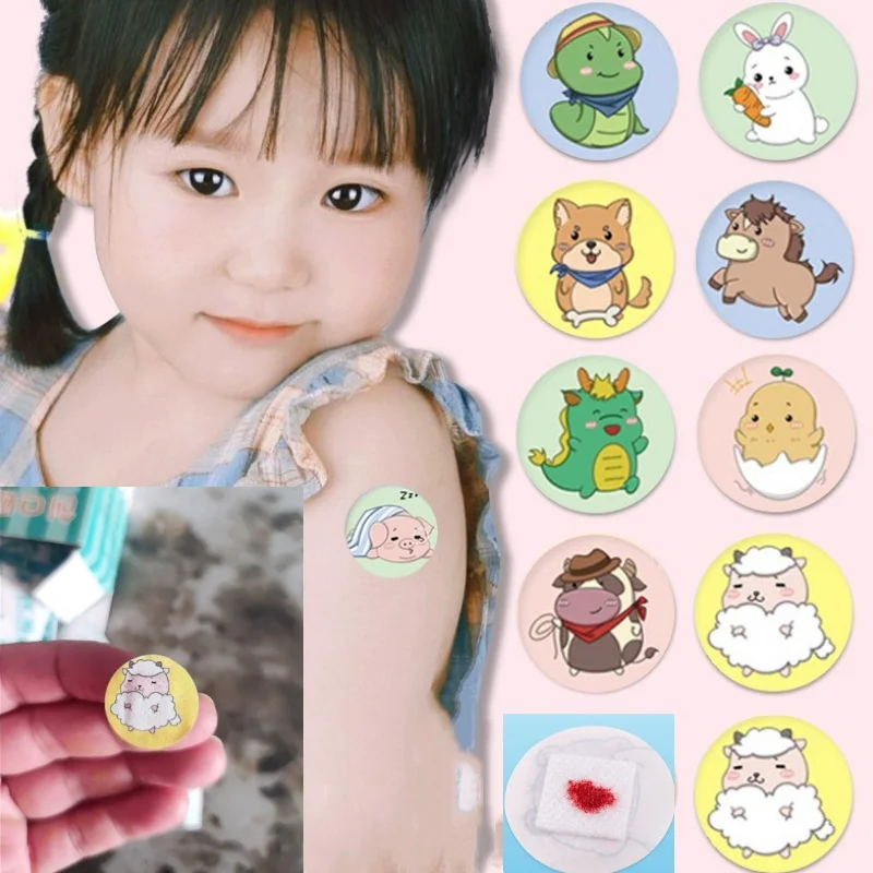 120 pz/lotto Cartoon Skin Patch Tape Sticker Waterproof traspirante Band Aid bende adesive rotonde per bambini Kids Famaily Kit