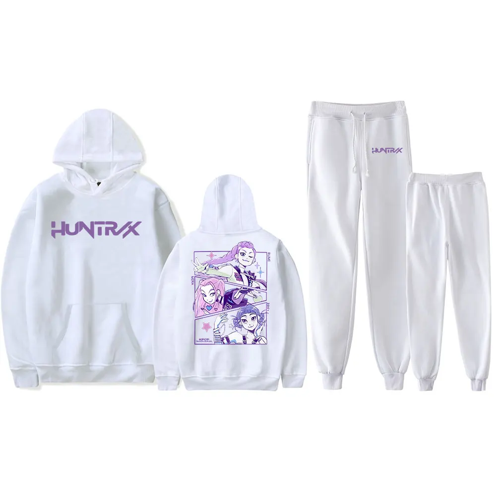 KPop Demon Hunters Merch The Tinas Tracksuit Vintage 90s PULLOVER Merch Hoodies Set Men Women Hoodies Pants Two-Piece Set Outfit