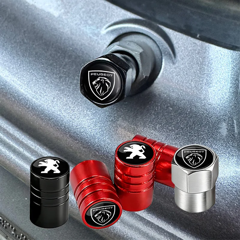4 pièces de capuchons de valve de roue en alliage, accessoires de pneus pour Peugeot 408 308 5008 208 2008 3008 Landtrek Rifter 508 301