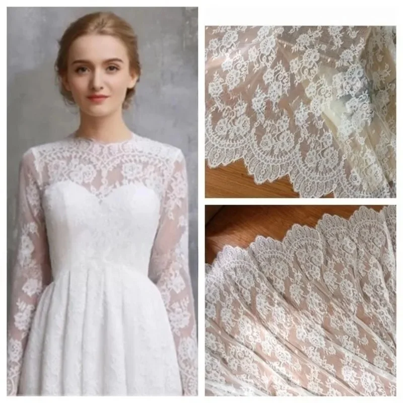3M Bone Thread Lace Eyelash Fabric DIY Handmade High-end Wedding Dress Decoration Accessories