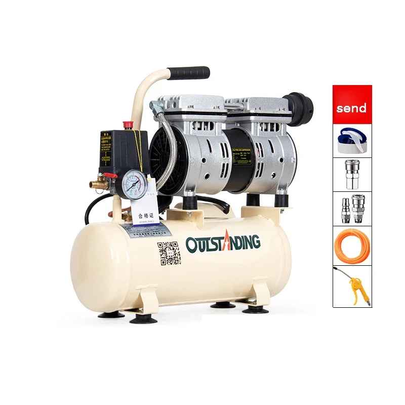 

Silent Air Pump For Air Compressor Small Oil-free Compressor Industrial Grade 200V Portable Woodworking High-pressure Pu