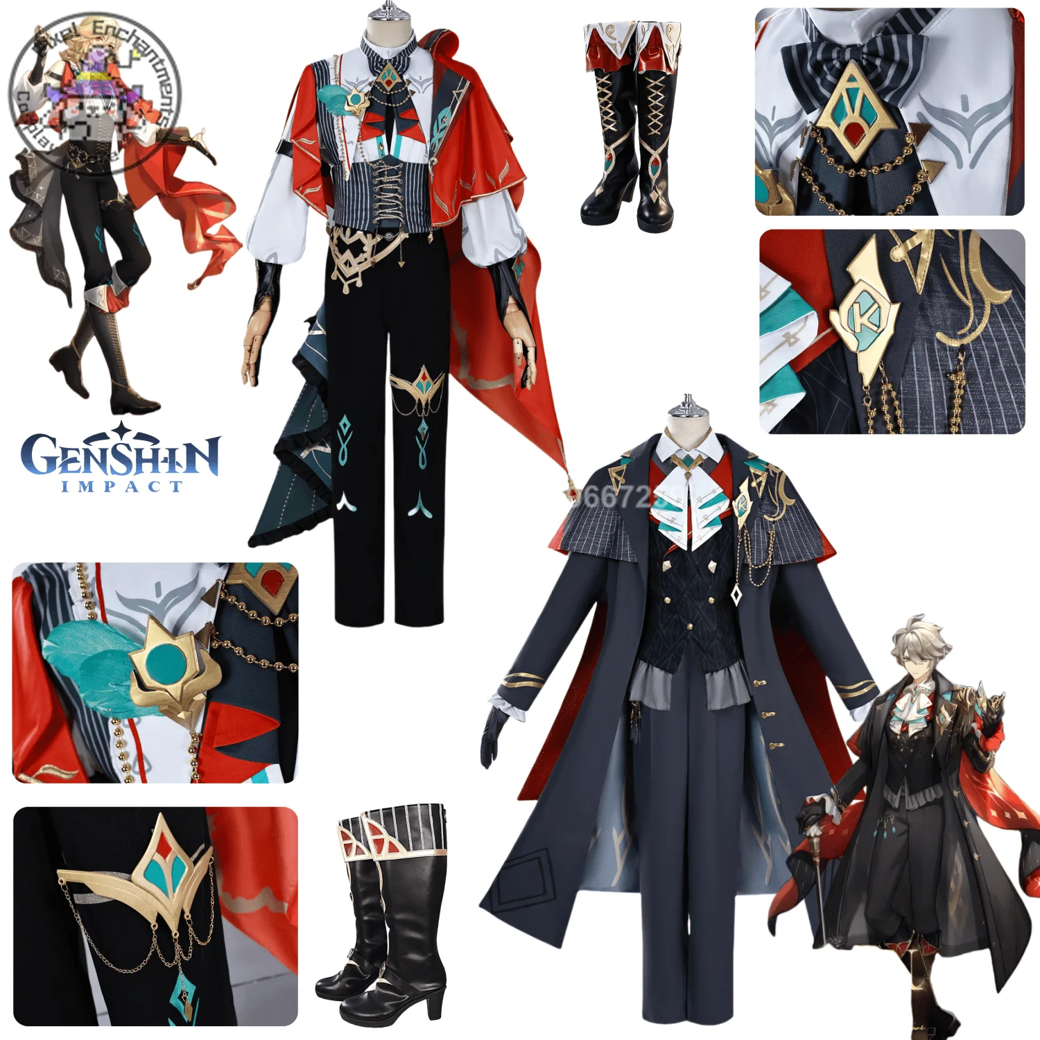 

Game Genshin Impact Cosplay Costume Alhaitham and Kaveh Role Playing Code K: Fort Raiders Uniform for Men Anime Comic Con Party