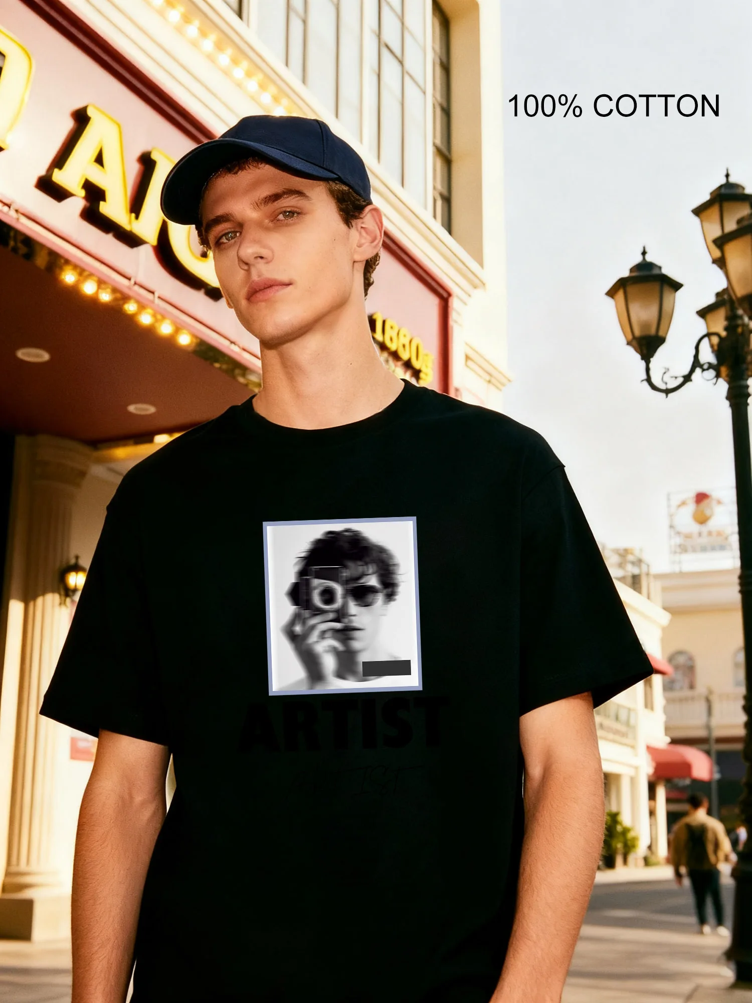 Artist Definition Men's T-Shirts Casual Design Crew Neck T-Shirt 180g Street 100% Cotton