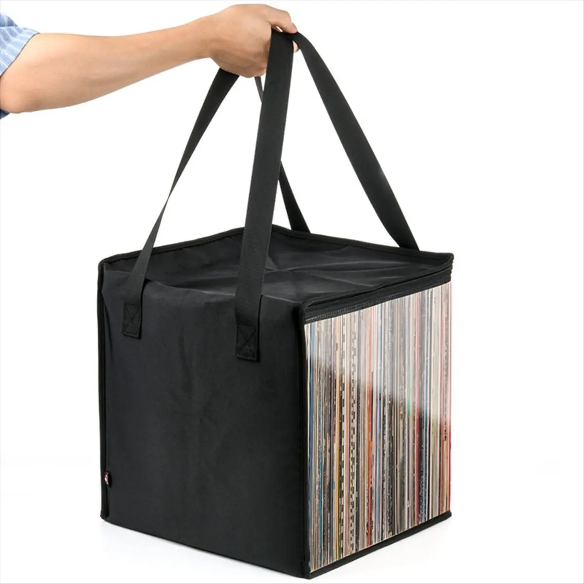 【Multifunctional】 Vinyl Record Carrying Storage Case Travel Storage Bag Dustproof Portable Case with Lid Handles for 12 Inch Vin