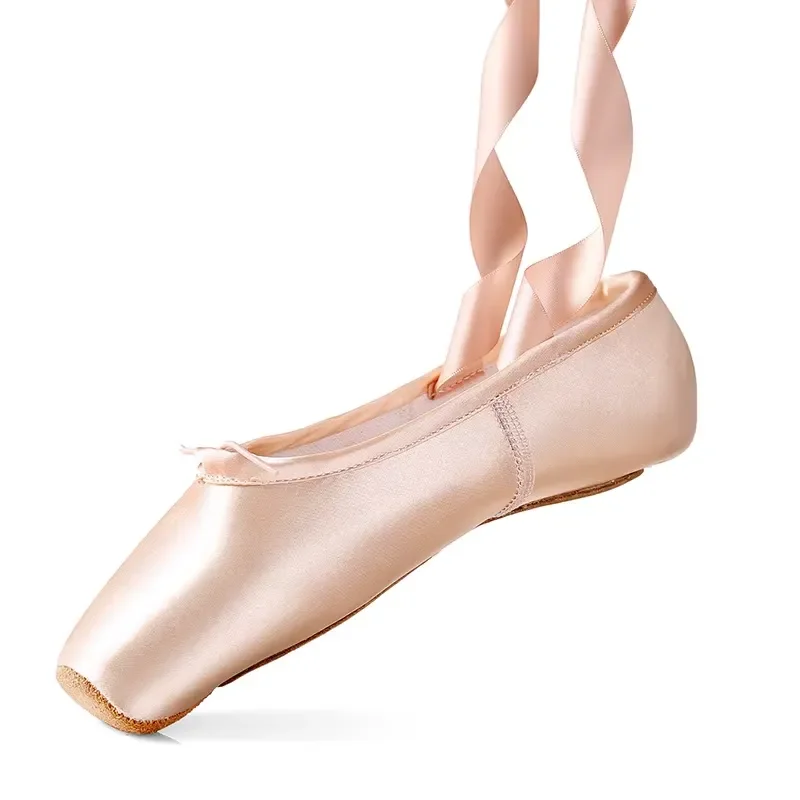 Vintage Satin Ballet Flats for Women Soft PU Leather Dance Shoes Professional Adult Corner Practice Slip On Beginner Friendly