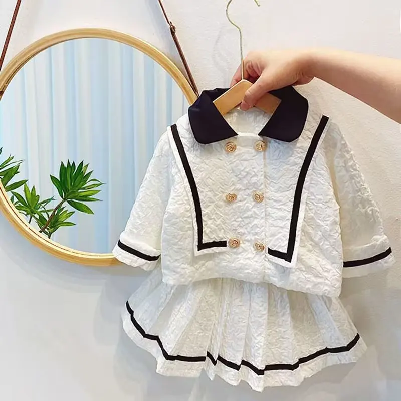 

Girls 2022 Clothing Sets Spring Autumn Suit Baby Casual Sleeveless Top +Skirts Kids Clothing Sets Baby Clothes Outfits 2 3 4 5 6