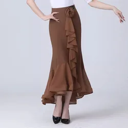 2024 New Elegant Ballroom Dance Skirts Women Modern Dancing Tango Latin Performance Costume National Standard Waltz Clothes