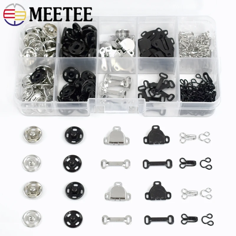 

100Sets Metal Sewing Hooks and Eyelets Clothes Garment Hook Snap Buttons Trousers Skirt Repair Fastener Clasps DIY Accessories