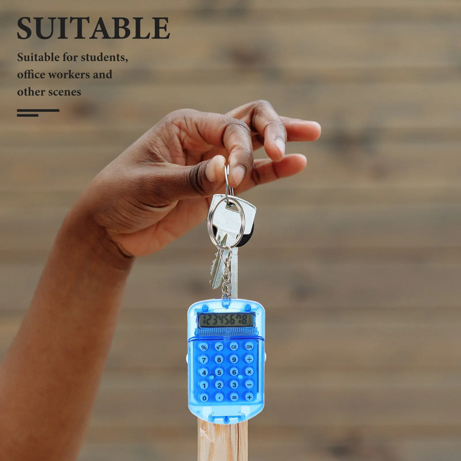 

3Pcs Mini Cartoon Calculator Portable Keychain Transparent Flip Cover Student Pocket Size Calculation Tool Shipping Calculator