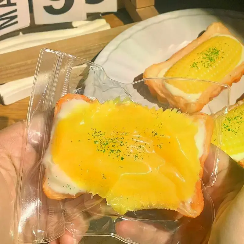 1 قطعة اليدوية الذرة البيض تارت ألعاب لينة جدا لتخفيف التوتر ضغط تلسكوبي الدعائم الاطفال الأطفال الغذاء قرصة الموسيقى لعبة