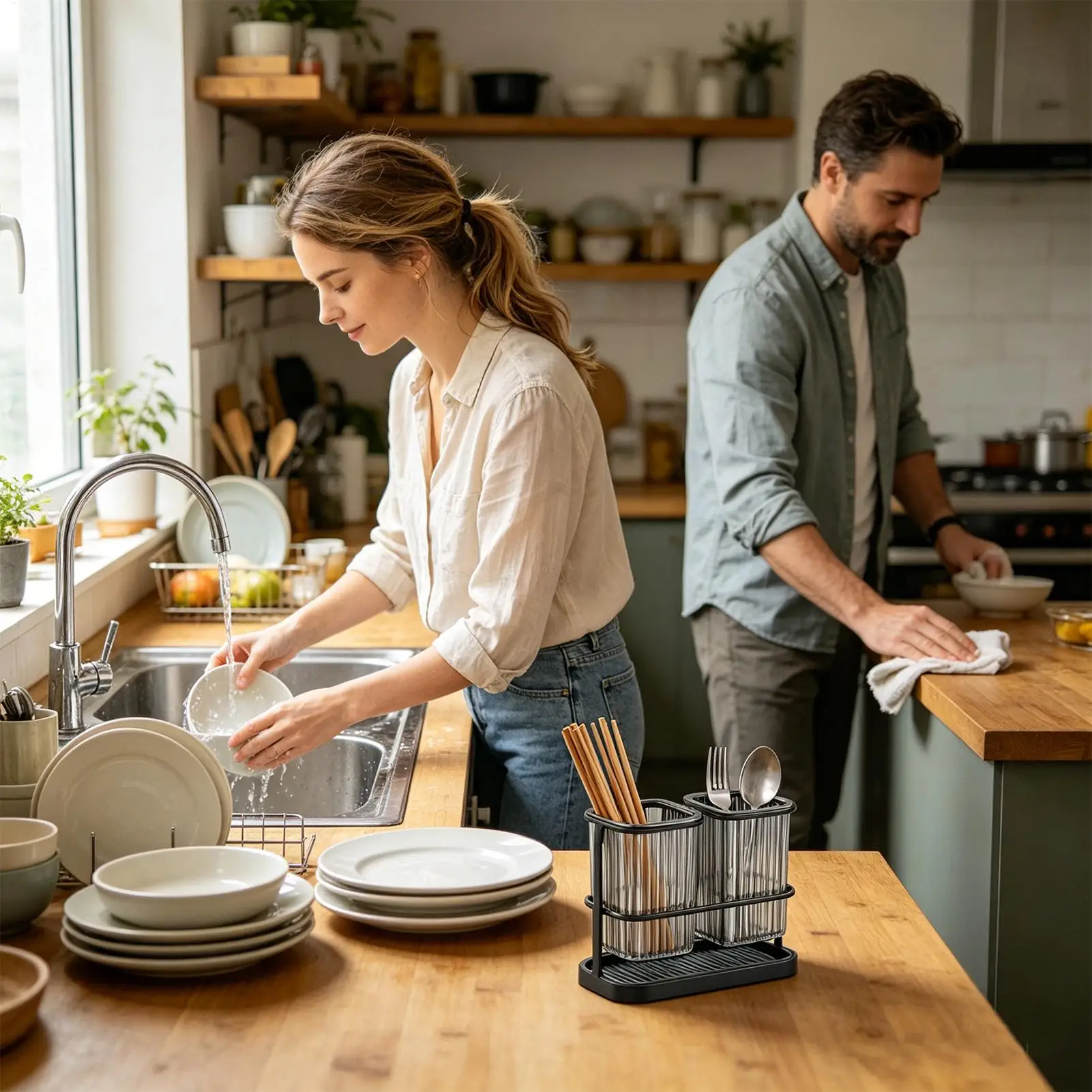Utensil Drying Rack Fashion Fork Spoon Storage Basket Chopstick Container For Scissors Peeler Straw Small Cutter Dining Room