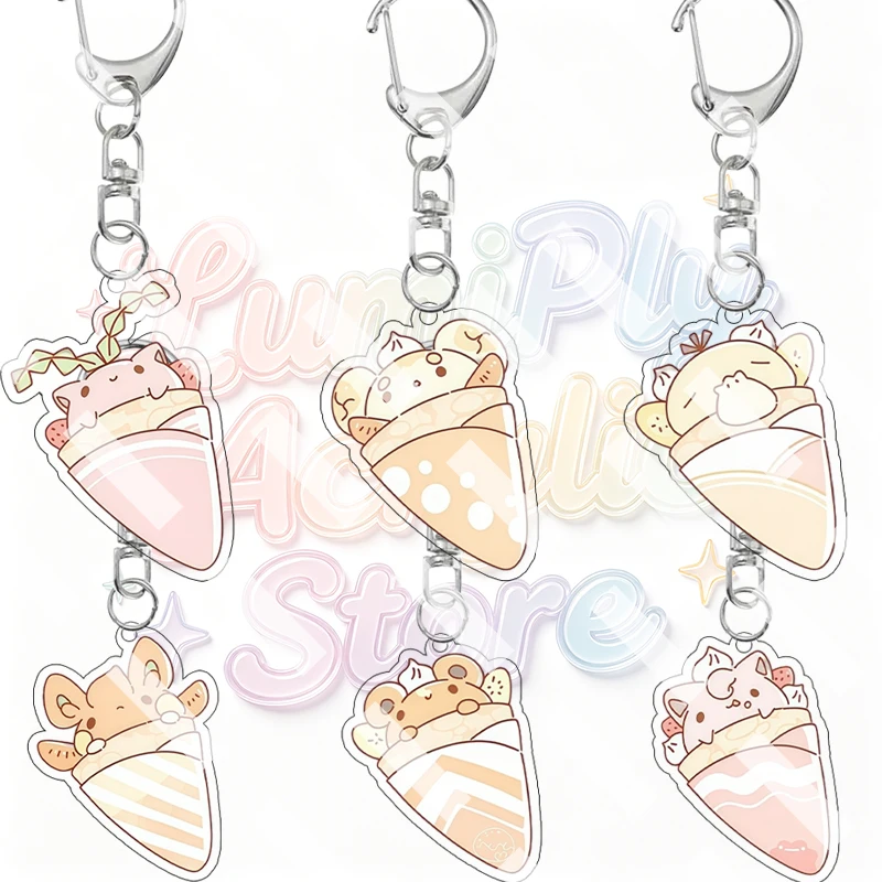 Cartoon Acryl-Schlüsselanhänger Kawaii Pocket Monsters Psyduck Jigglypuff Anime-Taschenaccessoire Q-Version Ornamente Geschenke Spielzeuge