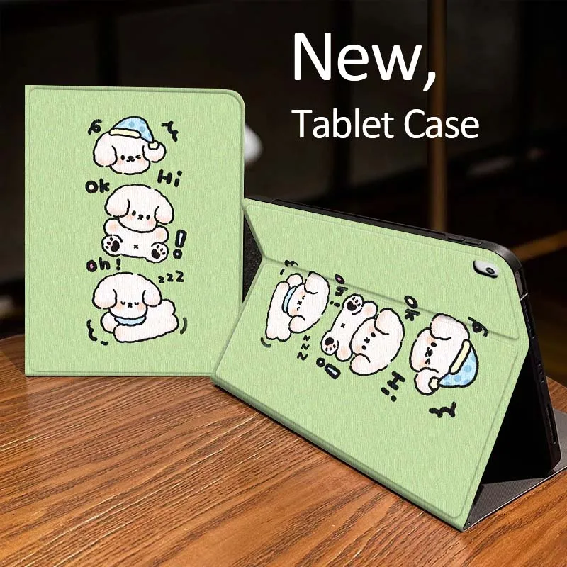 

Cartoon Puppy Happy Day For iPad Pro mini Air 1 2 4 3 5 6 7 8gen 9gen 11 M2 M3 M4 6th 7th 10th 11th Gen 2025 Tablet Case