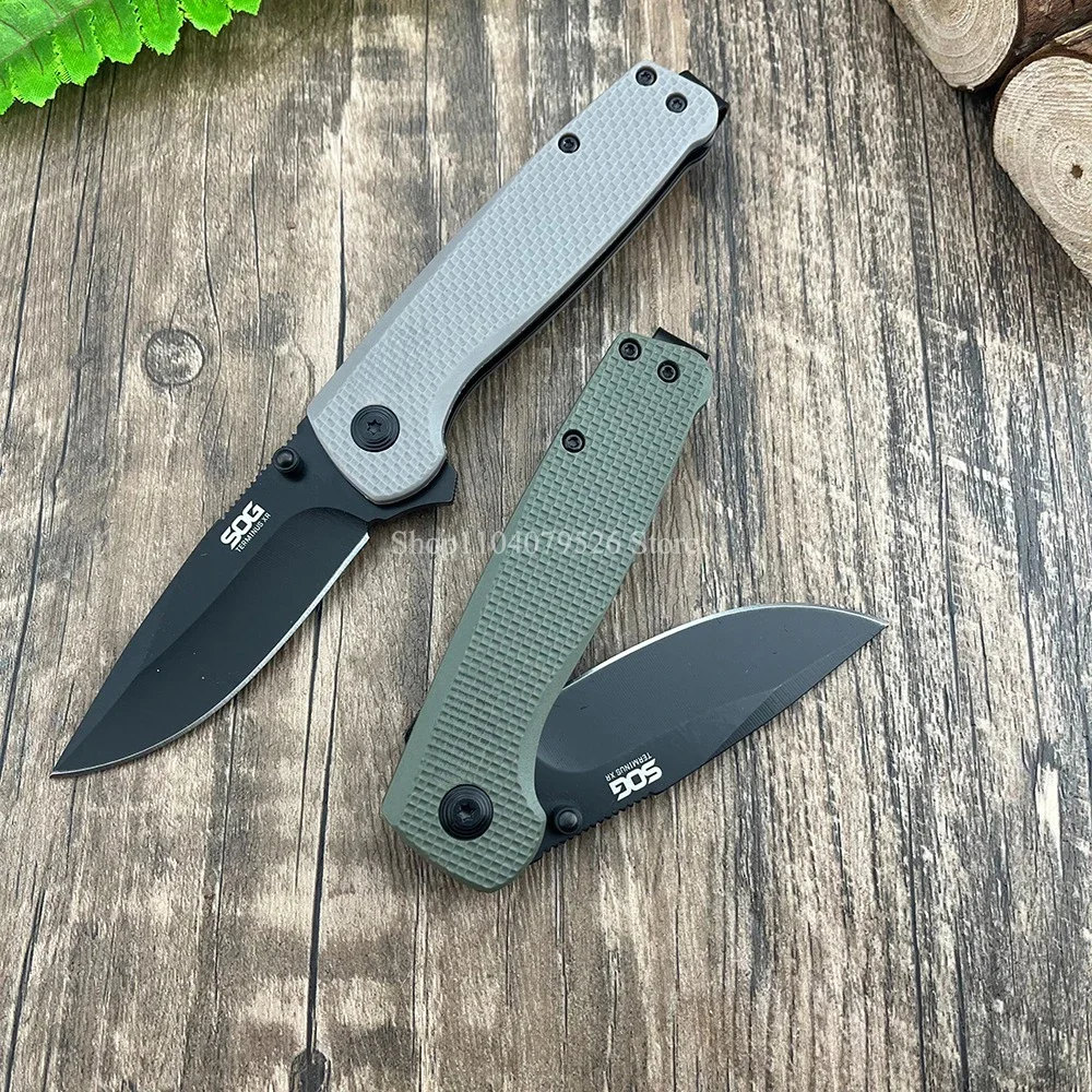 Taktyczny scyzoryk EDC z ręcznym ostrzem Flipper Blade, stalowe ostrze D2, 4-kolorowe uchwyty z włókna nylonowego, scyzoryk survivalowy do polowań na świeżym powietrzu