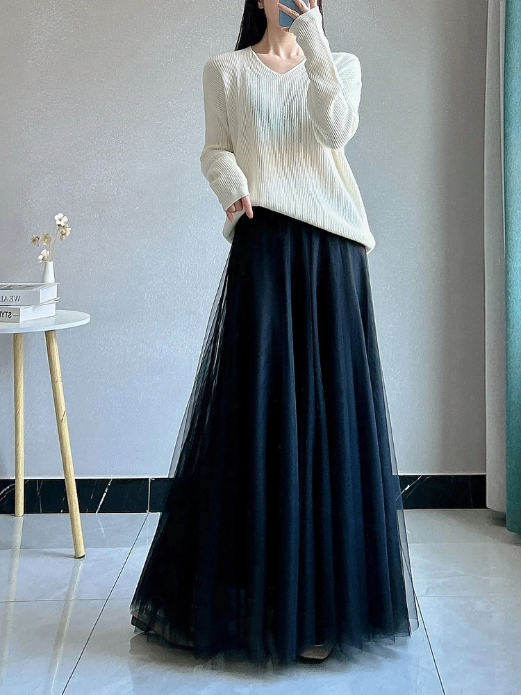 

Юбка Ele Bla Me женская, с завышенной талией, на резинке, фасон «фея», свободного кроя, А-силуэт, длинная, для весны и лета