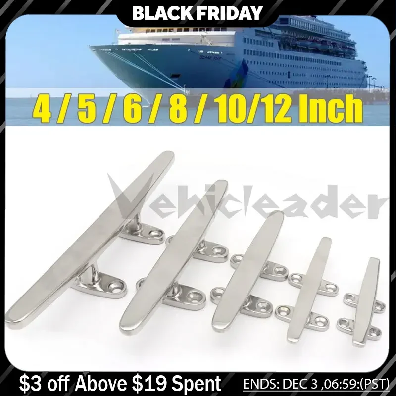 4 Inch To 12 Inch Marine Boat Cleat Boat Grab Handle 316 Stainless Steel Boats Deck Dock Rope Cleat Hardware for Marine Yacht