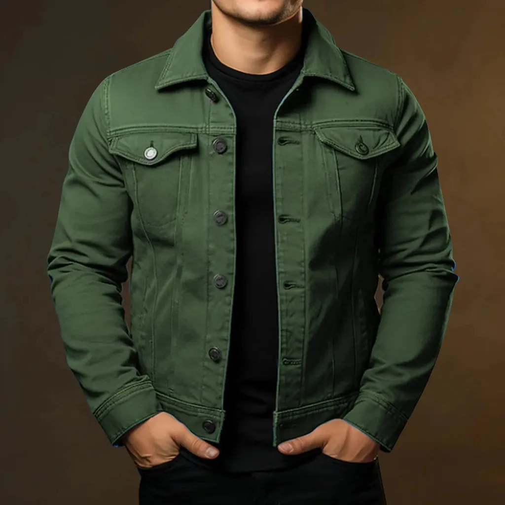 Men'S Casual Fashionable Outerwear Jacket Mens Medium Long Cotton Jacket Men'S Casual Jackets