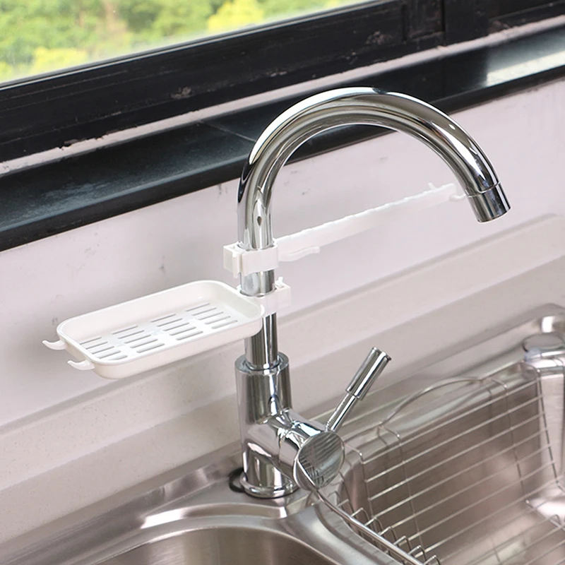 

New Kitchen Sink Drain Rack Sponge Storage Basket Faucet Cloth Drain Holder Soap Drainer Shelf Organizer Bathroom Accessories