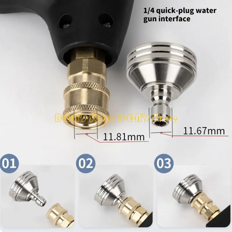 

Y1AD Professional 1/4 дюйма быстроразъемная насадка из нержавеющей стали для мойки под давлением для чистки автомобильных шин в