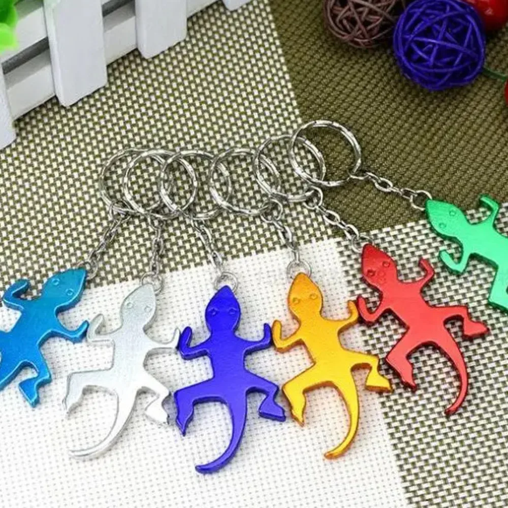 Gecko Bottle Openers Keychain Aluminum Alloy Wine Beer Opener Promotion Keyring Gift Wholesale