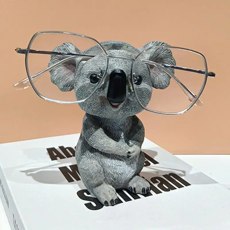 Koala Eyeglass Stand Cute Animal Glasses Holder For Desk Cute Expression And Vivid Posture Resin Cartoon Figure Home Decoration