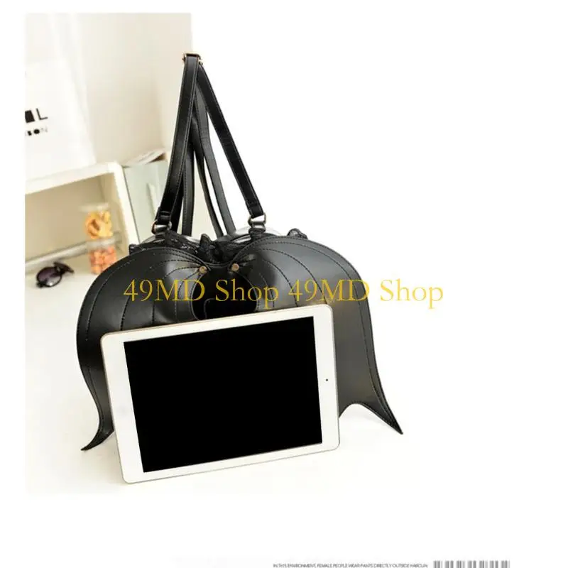 49md Fonctionnel Bat Wing Lace Work Pu Rucksack Gothic Day Pack pour les professionnels