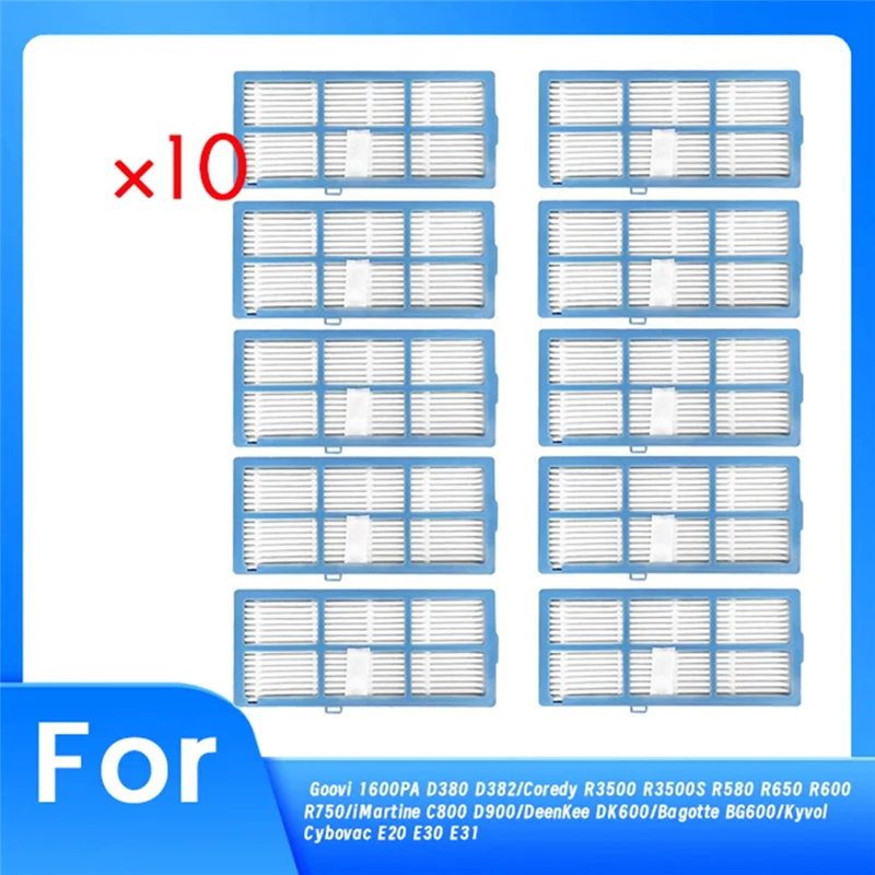 10Pcs Filtro Para Goovi 1600PA D380 D382/Coredy R3500 R3500S R580 R650 R600 R750/Imartine C800 D900/Deenkee DK600 Vacuums-A77G