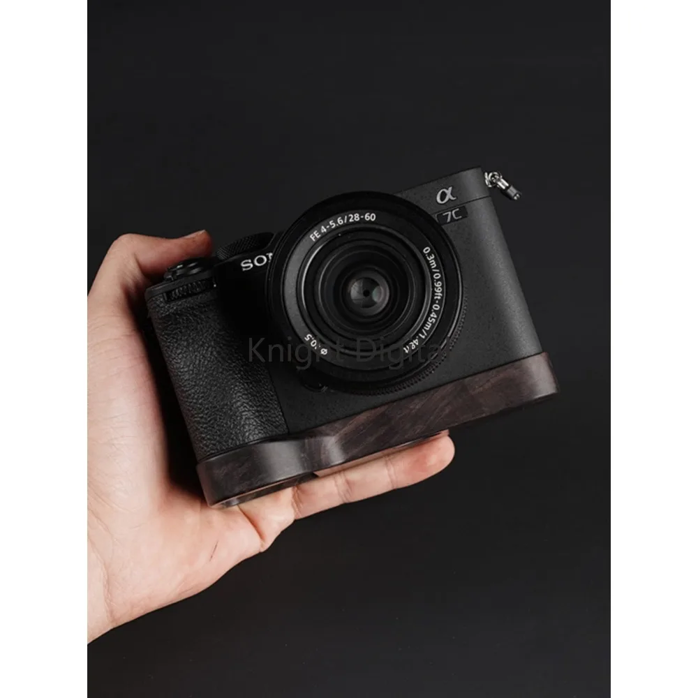 Placa Base de cámara de liberación rápida, empuñadura de madera para Sony A7R2, A7S2, A7M2, Arca Swiss, soporte de trípode de abrazadera de nogal de ébano