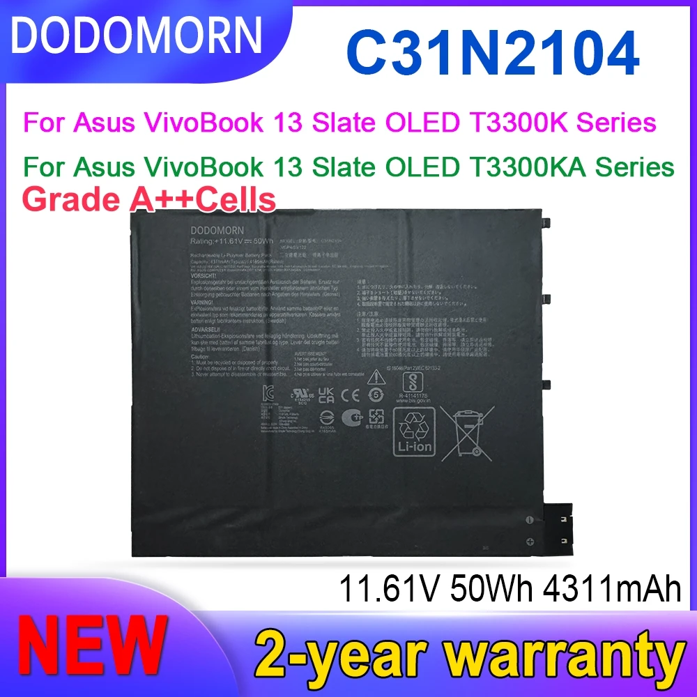 

High quality C31N2104 Battery for ASUS VivoBook 13 Slate OLED T3300KA T3300K 11.61V 50Wh