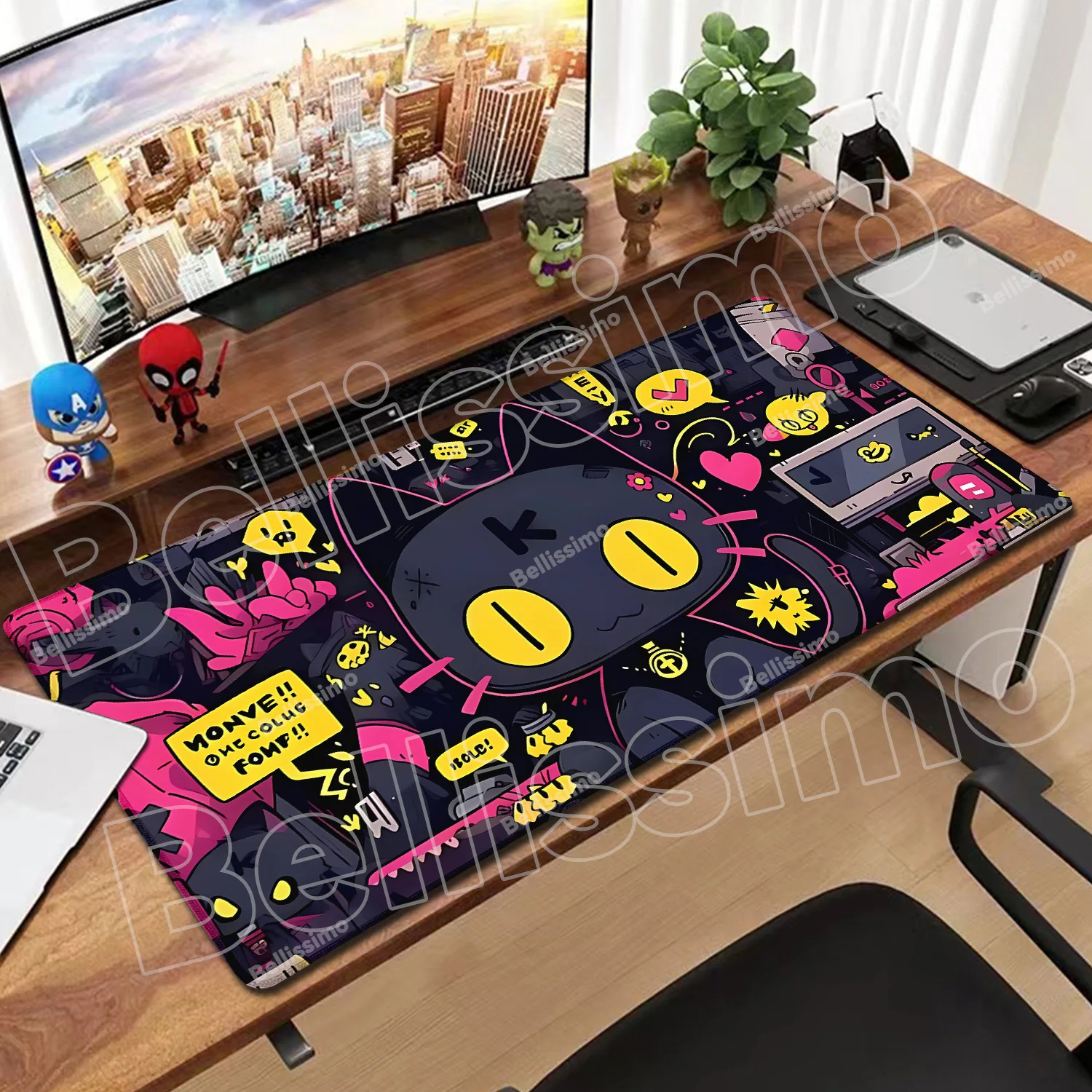 

Creative Graffiti Mousepad 900x400 Cat Pc Natural Rubber Gamer Kawaii Deskmat Computer Accessory Table Keyboard Anime Mat Gaming