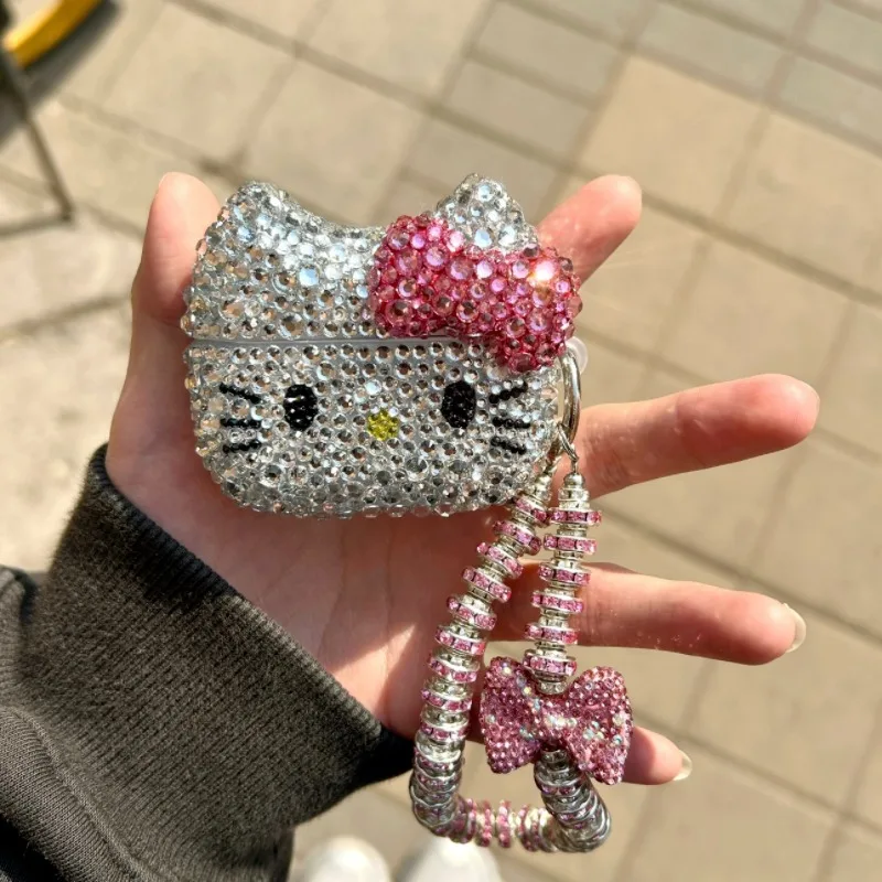 

Sanrio HelloKitty Case Cartoon Cute for AirPods 4 Pro 2 3 1 Bluetooth Headset Shell Protective Cover Fashions with Keychain Gift