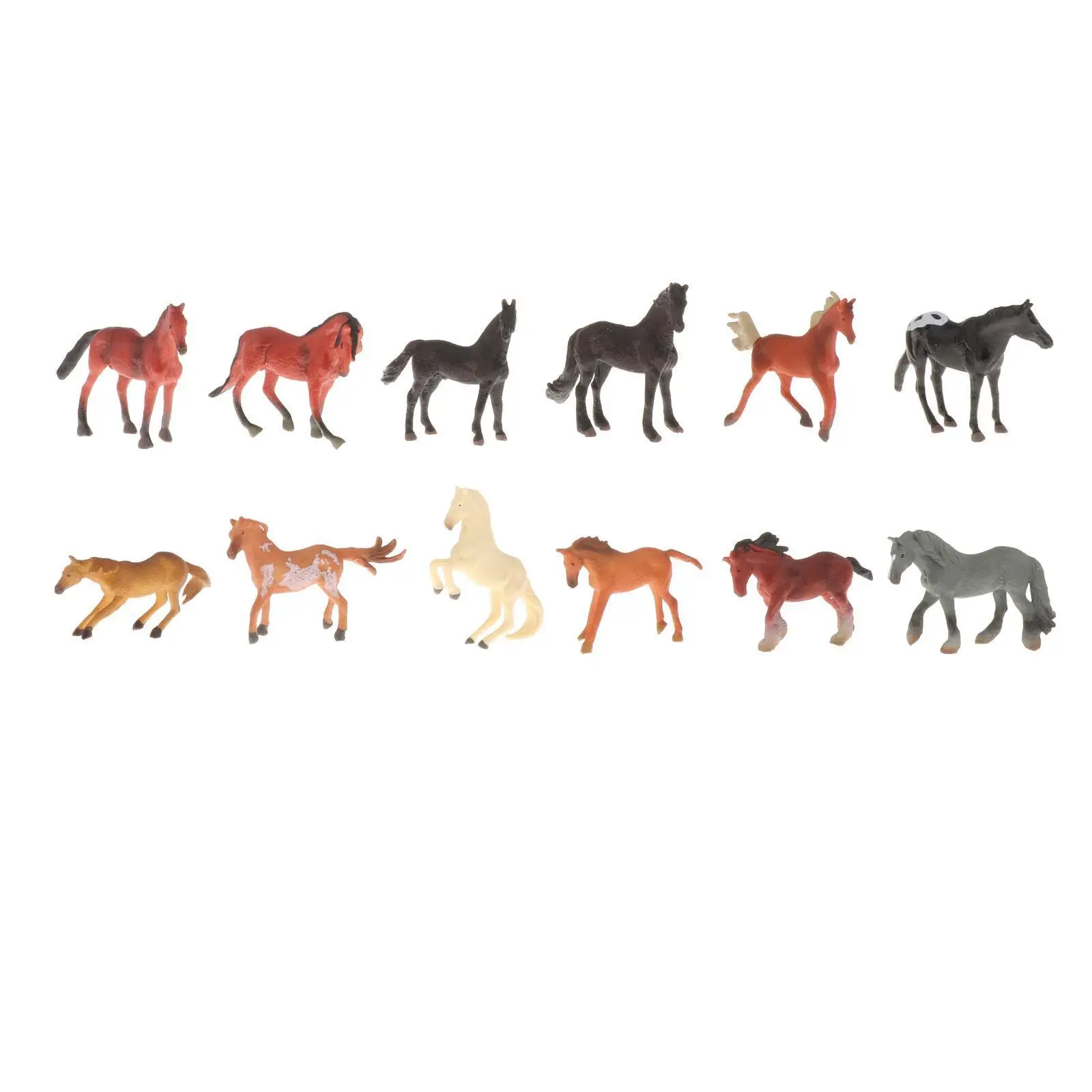 Confezione da 12 figure di animali Modelli di cavalli animali in miniatura per bomboniere
