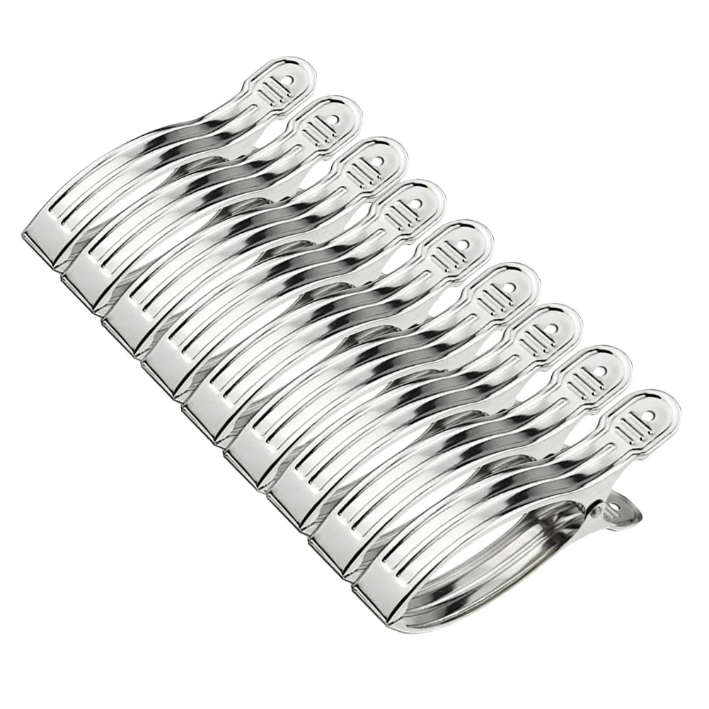 

9Pcs Stainless Steel Quilt Clips Large Strong Clothespins Windproof Clothes Holder Thick Quilt Pegs Rack Non-Magnetic