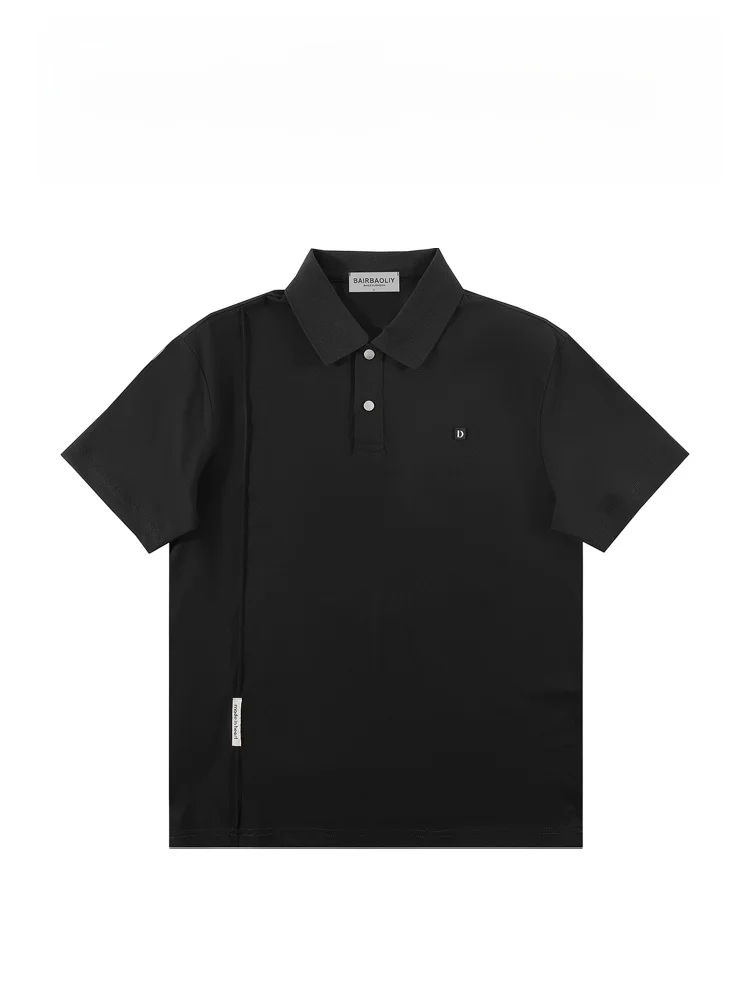 

Мужская свободная футболка с коротким рукавом, летняя новинка, американский дизайн с элементами пэчворка, модная городская модель из смесового хлопка и полиэстера