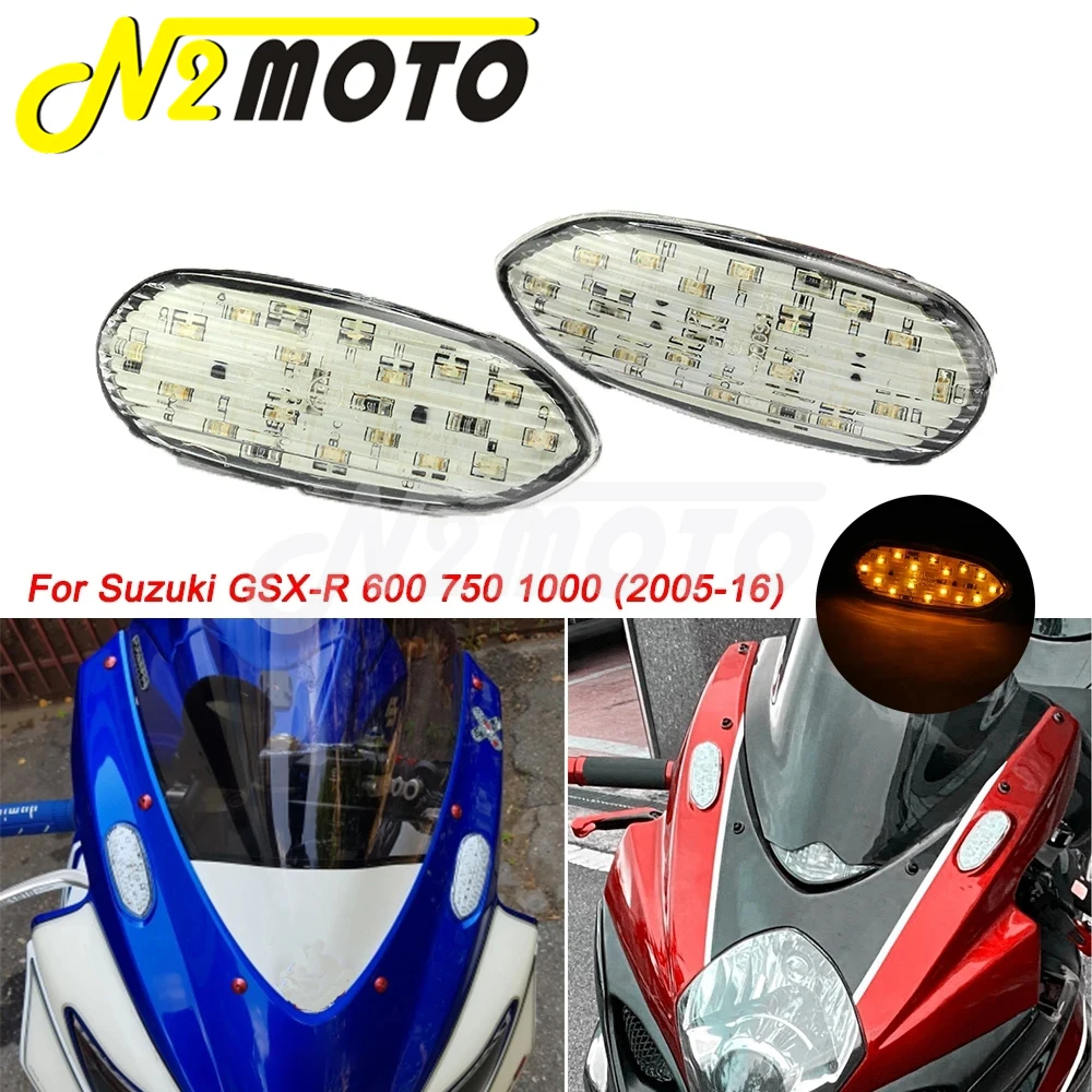 

Motorcycles LED Flush Mount Turn Signals Blinker Indicator Flasher Lights E8 For Suzuki GSXR GSX-R 600 750 1000 2005-2016 2006