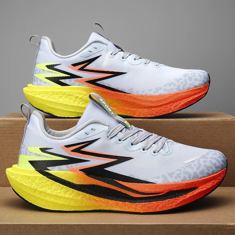 

Men's Marathon Running Shoes Carbon Board Air Cushion Breathable And Lightweight Women's Comfortable Sports Non-Slip Sports Shoe