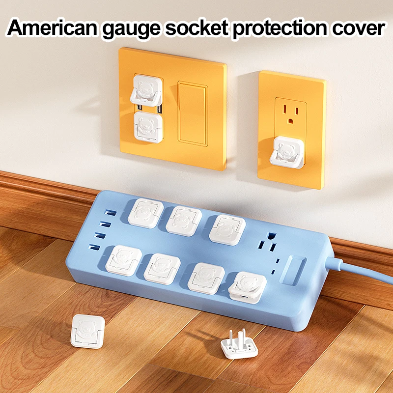 6pcs EU/UK/US Plug Cover Standard Plug Socket Protective Cover Children Care Baby Safety for Home Guards Waterproof Wall Socket