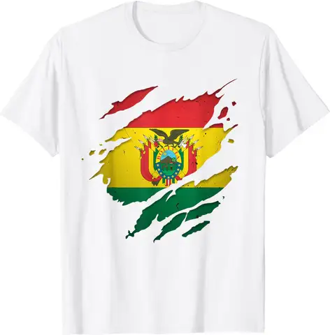 Stolta bolivianska skjortor, trasiga, rivna, bolivianska flaggan, t-shirt för män och kvinnor, nationaldag, kärlek, hjärta, grafiska t-shirts 10 best sales Bolivia-toppen - №9
