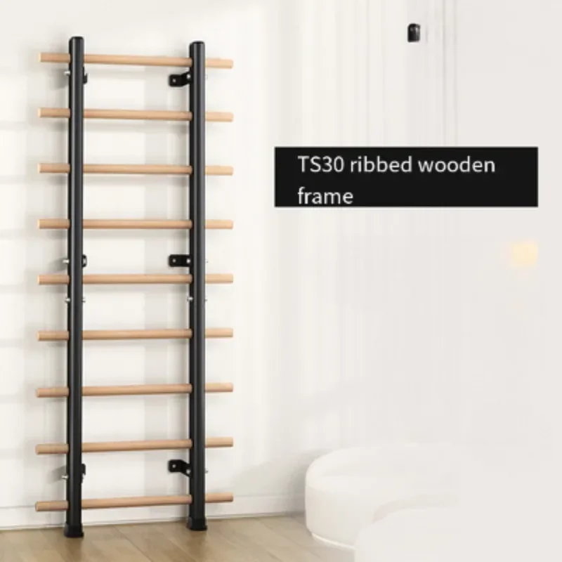 Gym Fitness Rod Wall Mounted Wooden Swedish Ladder