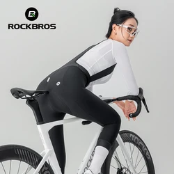 ROCKBROS Cycling Bib Pants Thermal Fleece Trousers MTB Mountain Reflective Bike Pants Tights Shock-absorbing Gel Padded