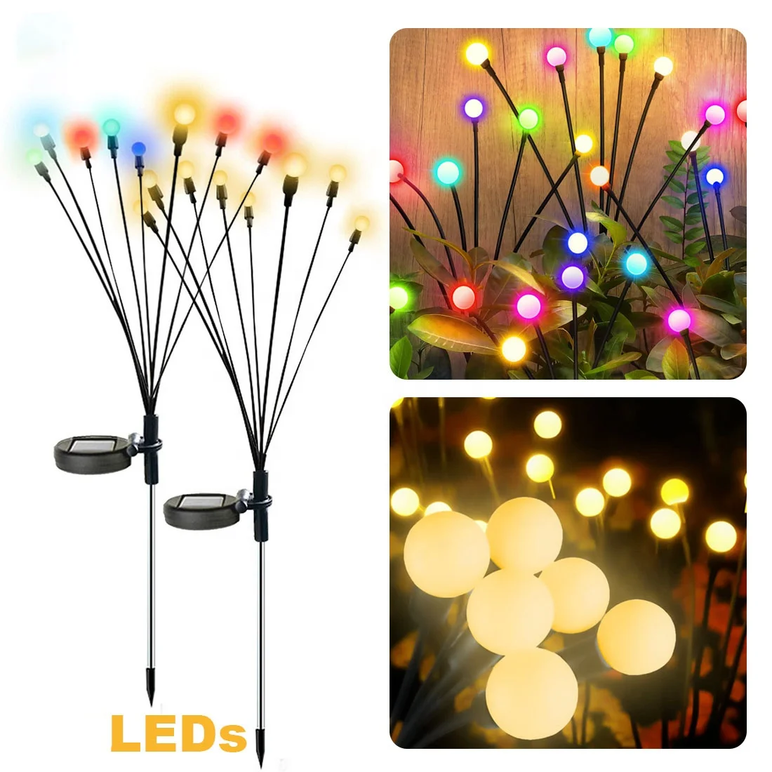 

Solar Starburst Swaying Light Wind Blows Garden Light Outdoor Decorative Firefly Firework Lamp for Yard Patio Pathway Decoration