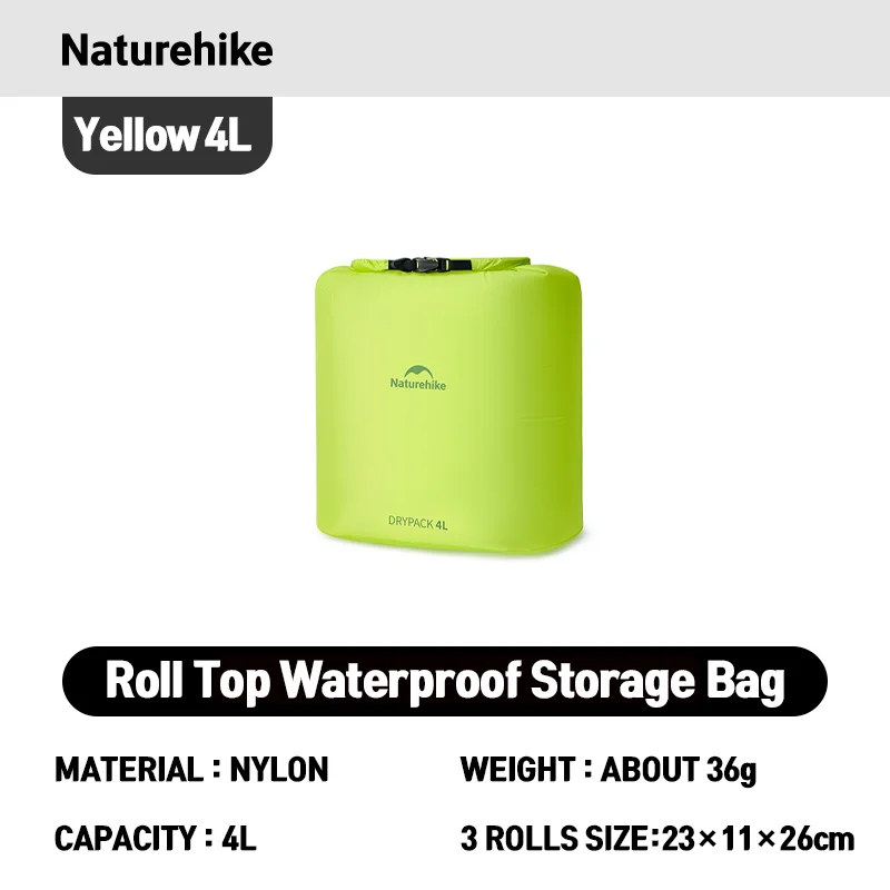 Naturehike gerollte Aufbewahrungstasche für Outdoor-Reisen, Wandern, leicht, wasserdicht, Vakuum-Kompressionsspender, Taschen, tragbarer Organizer