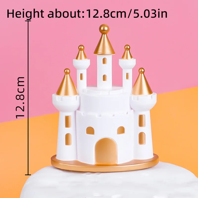 Wunderschöner Prinzessinnen- und Prinzen-Schloss-Kuchen-Topper für Mädchen, Kinder, Geburtstagsparty, Kuchendekoration, Zubehör und Requisiten-Set – Detail 9