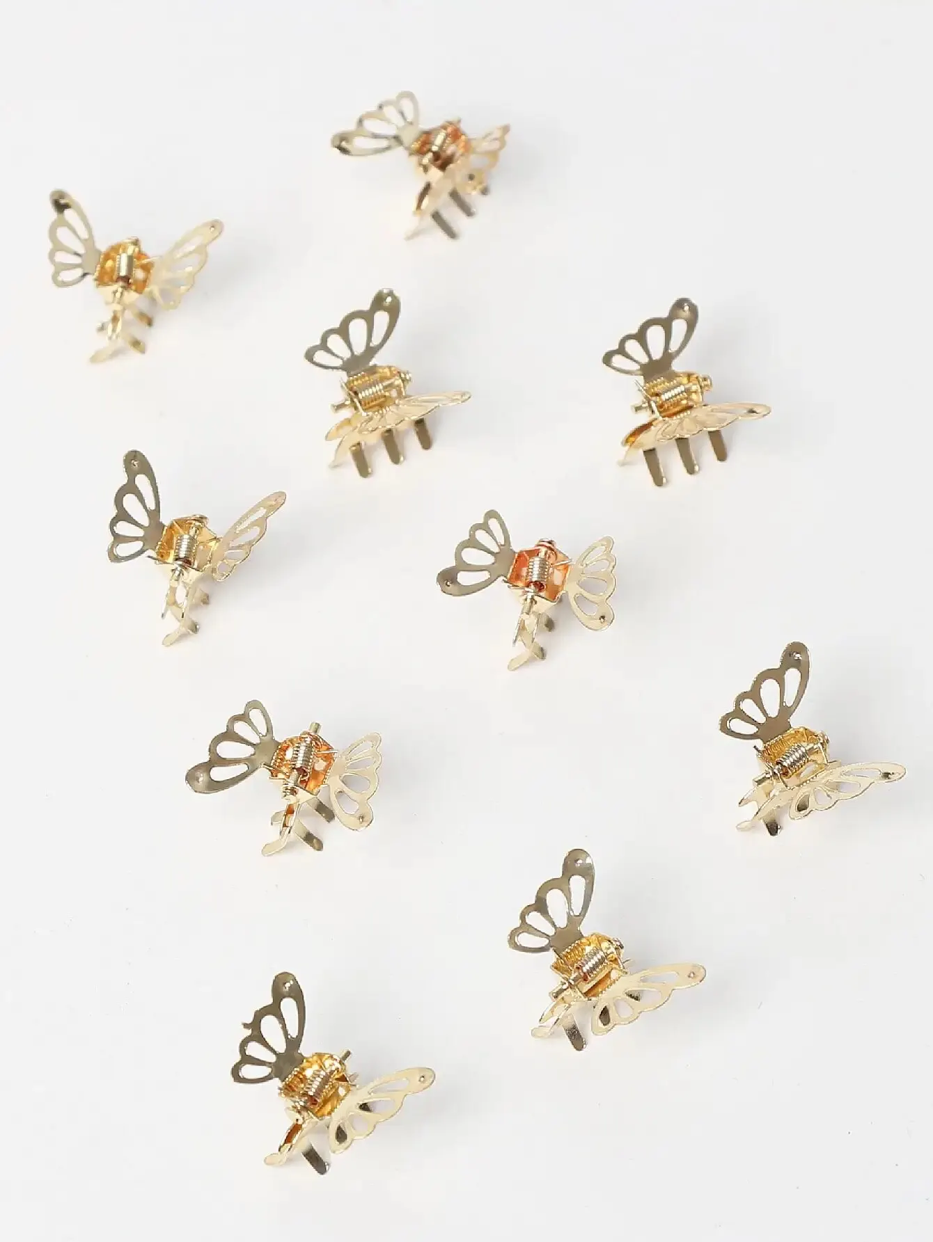 10Pcs Gold Butterfly Mini Cute Fashion Hair Accessories Small Claw Clip