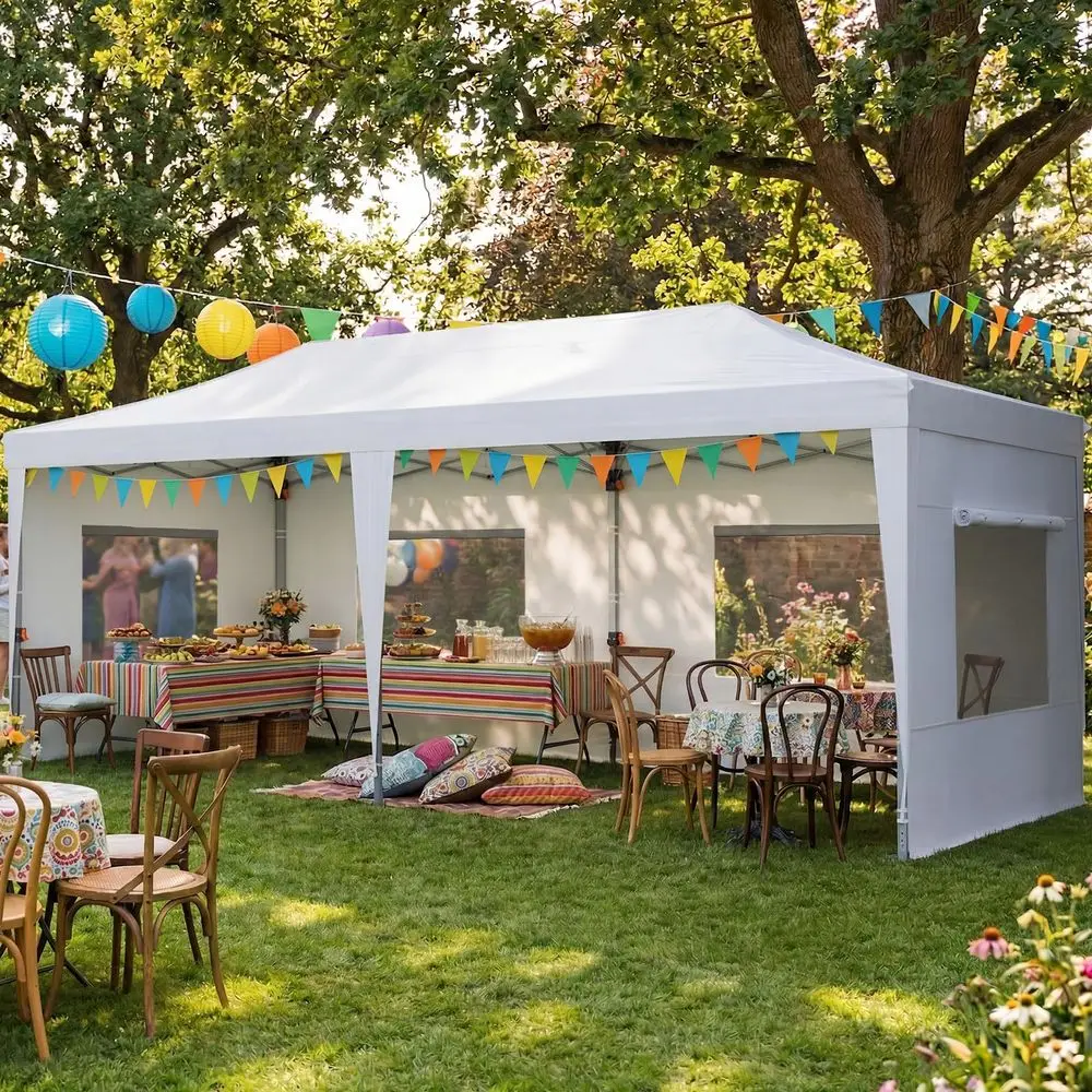 

10x20 Pop up Canopy with Sidewalls Easy up Canopy Tent Instant Shelter with Windows for Outdoor Events Parties Weddings Commerc