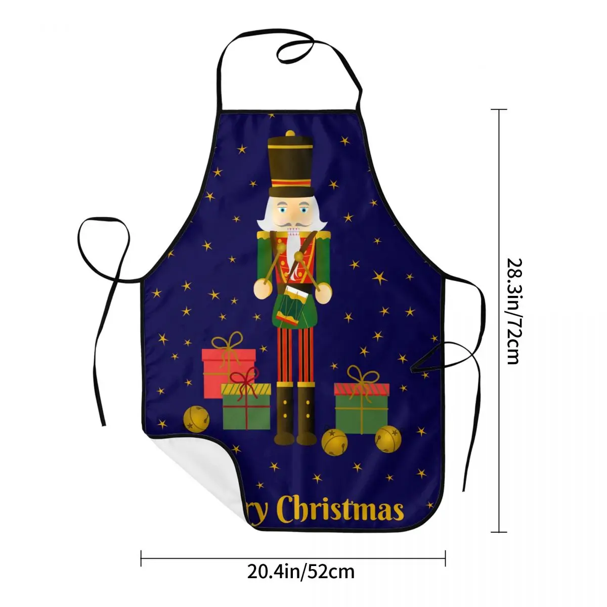 Nutcracker Merry Christmas Apron Women Men Unisex Bib Cartoon Toy Soldier Cooking Kitchen Tablier Cuisine Chef Painting