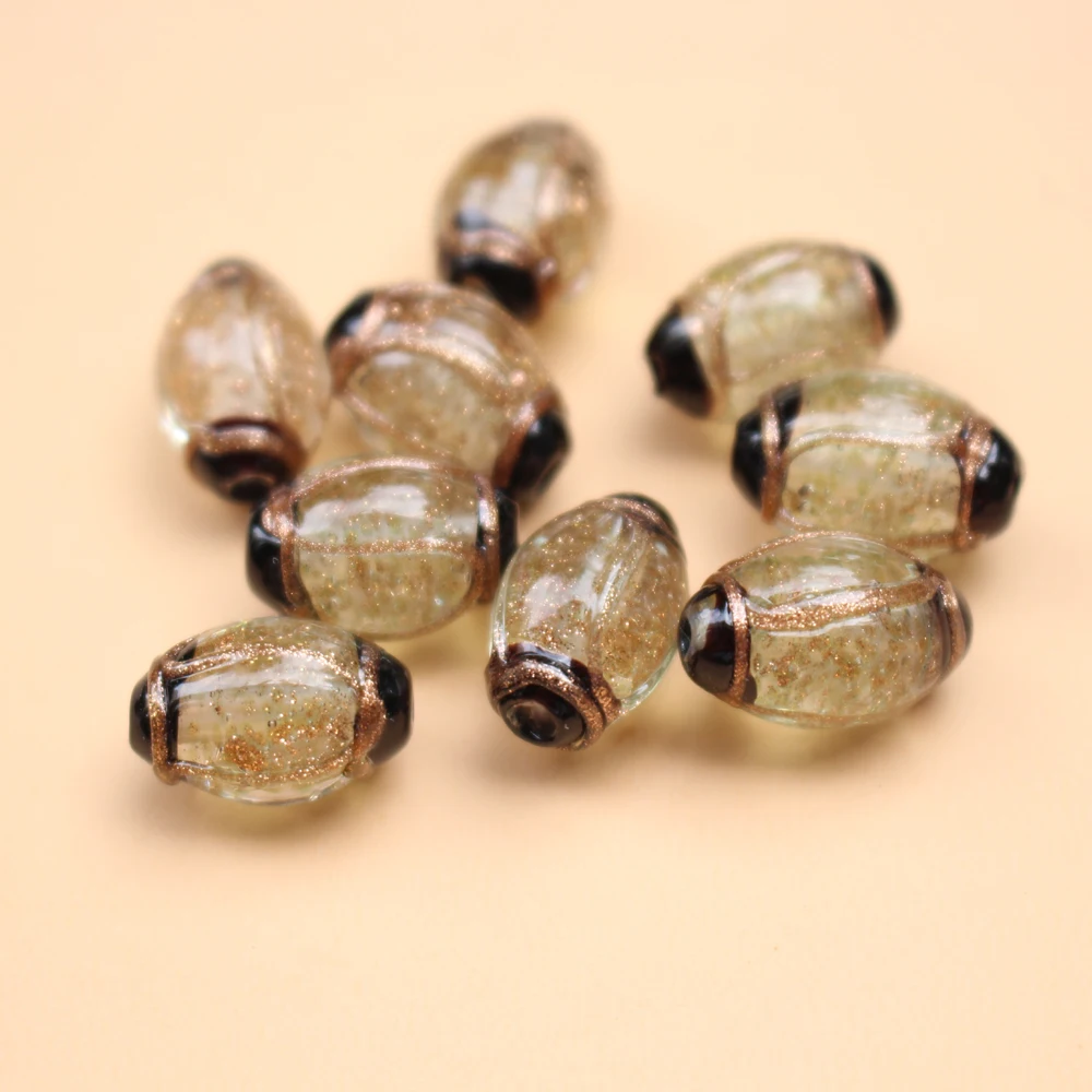 Hanmade Glass Bead Oval Lampwork Beads Red Clear Multi-color For Jewelry Making Supplies Bracelet Necklace Materials Sieraden