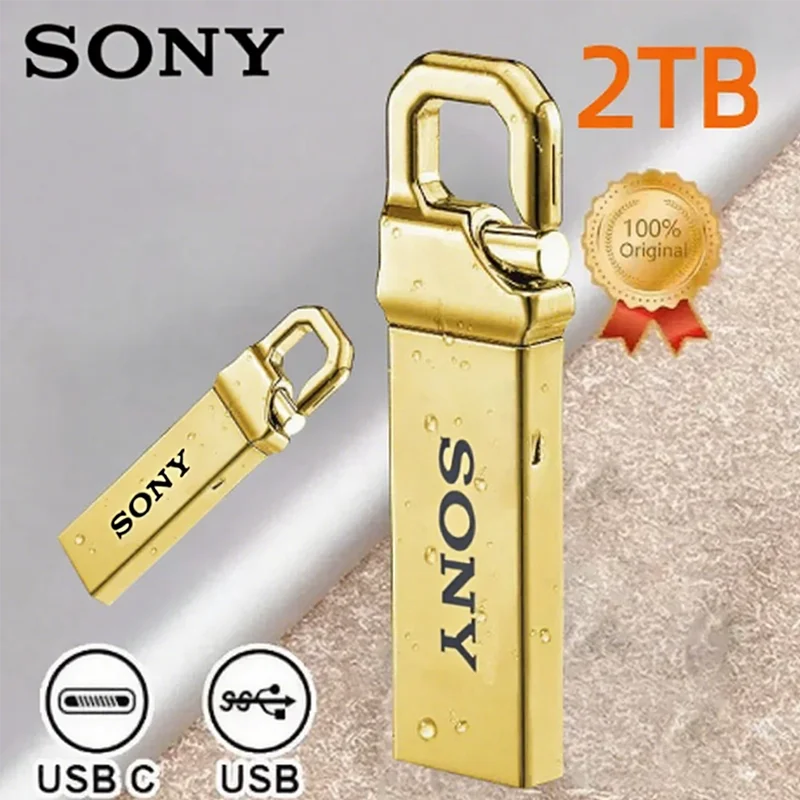 

SONY 2 ТБ 1 ТБ Металлическая флэш-накопитель Сверхвысокоскоростная передача U-диска Usb 3.2 Водонепроницаемая USB-накопитель Type-C для мобильного телефона ПК