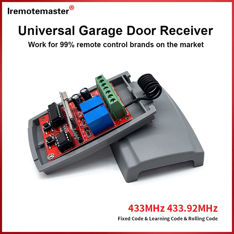 

Universal Garage Door Remote Control Receiver 2CH For BENINCA CARDIN DEA DOORHAN AT-4 MOTORLINE DITEC 433mhz Fixed Rolling Code