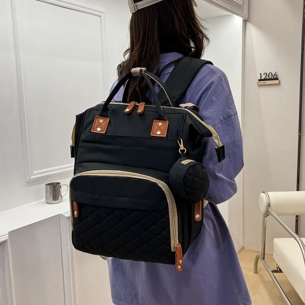 

Oxford cloth Mommy Bag Dry-wet Separation Large Capacity Baby Diaper Backpack Foldable Lightweight Nappy Backpack Female